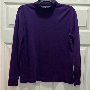 Women's Lands End Purple Long Sleeve Turtle Neck Top